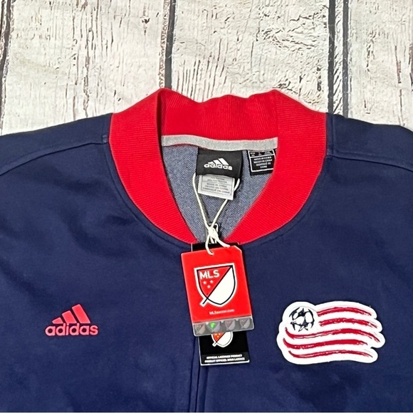 New England Revolution Adidas New Zip Up Track Jacket Soccer Futbol MLS Mens - Picture 3 of 6